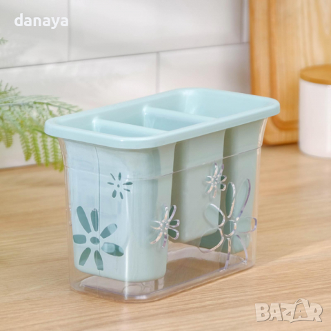 2809 Кухненски сушилник за прибори поставка за вилици лъжици, снимка 2 - Органайзери - 36371924