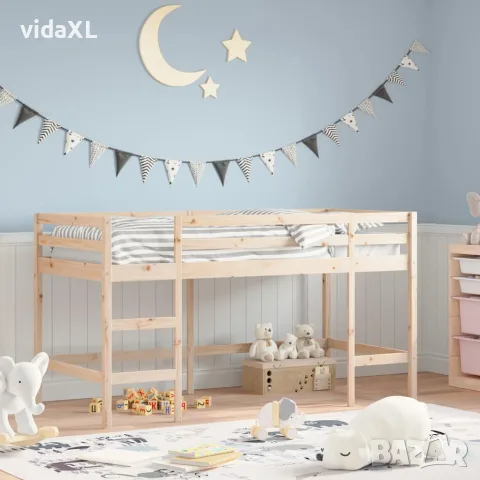 vidaXL Детско високо легло със стълба, 80x200 см, бор масив, снимка 2 - Спални и легла - 56148156