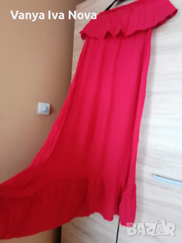 Calzedonia дълга червена рокля, снимка 9 - Рокли - 36375700