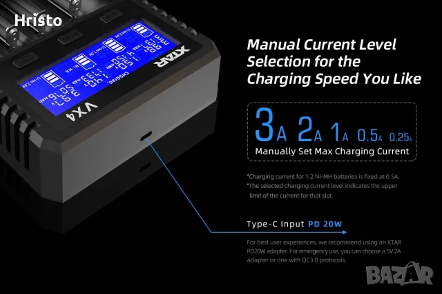 Зарядно устройство за батерии XTAR VX  , снимка 9 - Батерии, зарядни - 56181315