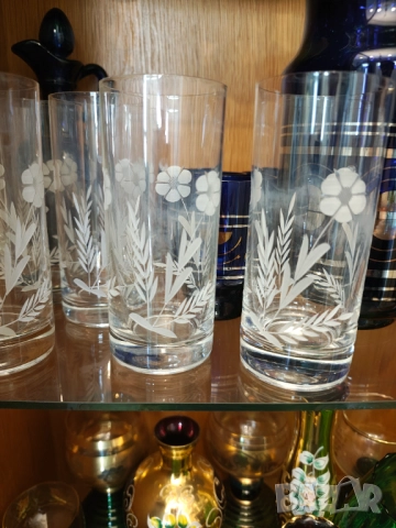 Кристални ръчно гравирани чаши, снимка 3 - Чаши - 51457492