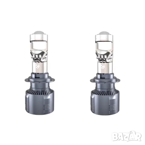 LED крушки H7 с лупа 120W 6000K комплект 2 броя, снимка 2 - Аксесоари и консумативи - 55864599