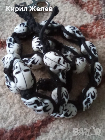 Коланче плетеното с черепи 42928, снимка 6 - Шапки - 52866570