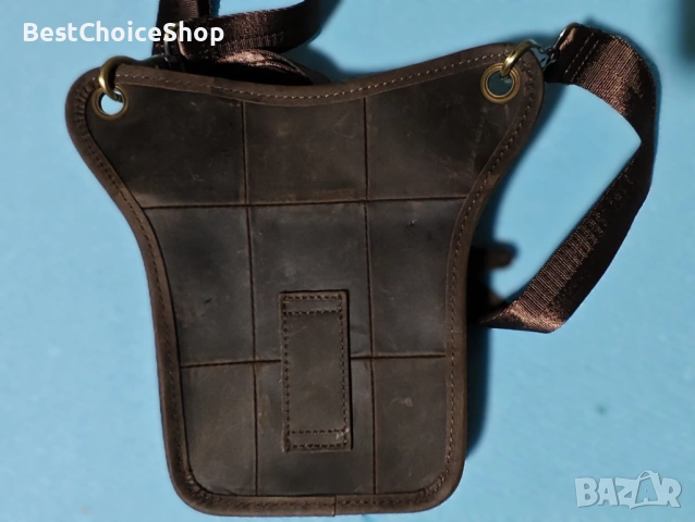 Мото чанта AMRINUGL от естествена кожа, кафява, снимка 7 - Чанти - 53078514