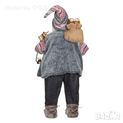 Коледна украса, Реалистична фигура Дядо Коледа с фенер, 60 см, снимка 4 - Декорация за дома - 42454532