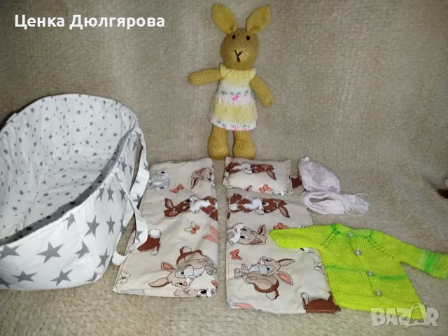 Плетена кукла с аксесоари и кошче, снимка 6 - Кукли - 49346276