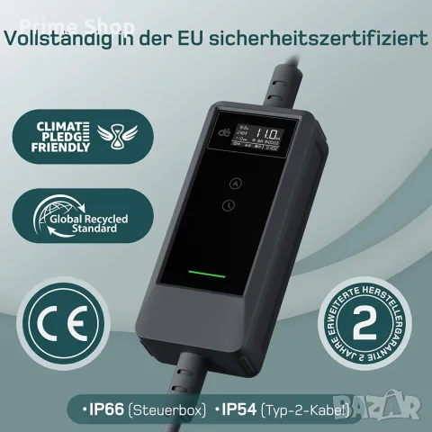 2в1 Мобилна зарядна станция dé, 25м кабел Type 2, 16A, CEE 11kW + шуко, Wi-Fi управление, снимка 8 - Аксесоари и консумативи - 55881407
