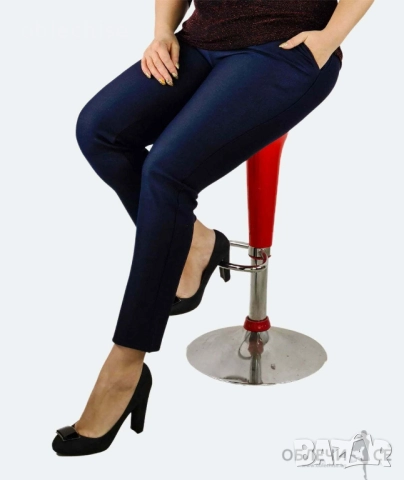 Тъмно син бляскав клин панталон /макси размери/