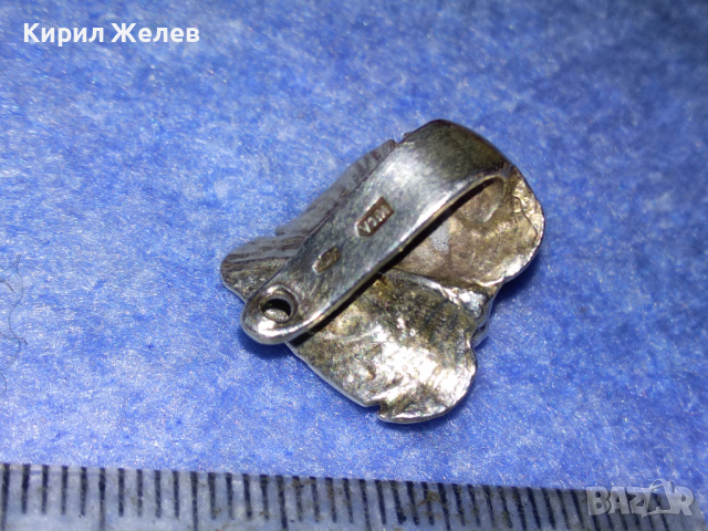 СТАР ФЛОРАЛЕН РУСКИ СРЕБЪРЕН ПЕНДАНТ СРЕБРО 925 РЕБРО БИЖУ ВИСУЛКА с 2 МАРКИРОВКИ РЪЧНА РАБОТА 43225, снимка 11 - Антикварни и старинни предмети - 44664204