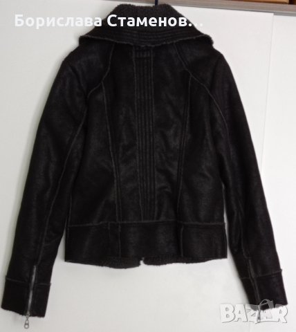 Кожено яке с интересна яка, снимка 2 - Якета - 34453596