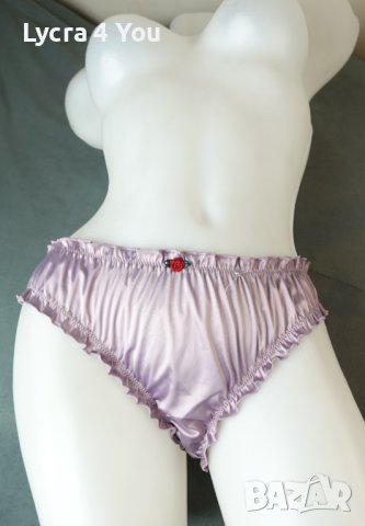 Нови светло-лилави сатенени бикини S-L размер, снимка 3 - Бельо - 44447188