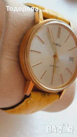 Мъжки швейцарски механичен автоматичен часовник 1970-80г.Отлично състояние, снимка 3 - Мъжки - 50971528