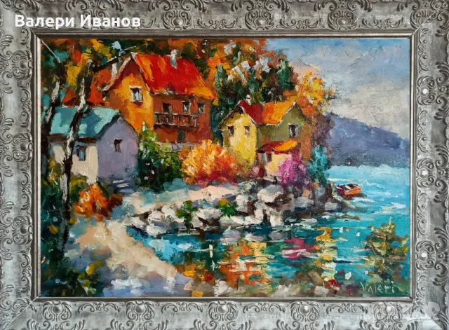 АВторска картина "Горски пейзаж, Платно, маслени бои, размер 50 х 35 см., снимка 2 - Картини - 47897892