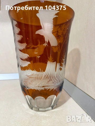 Стара ваза Бохемия, снимка 2 - Вази - 53063696