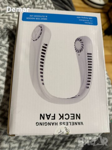 Преносим вентилатор за врата, акумулаторен с LED дисплей, 3000 mAh, снимка 6 - Друга електроника - 41798443