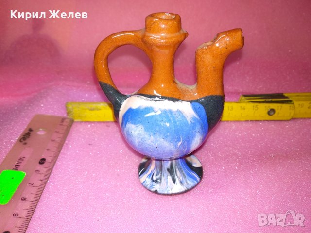 КЕРАМИЧНО БЪРДУЧЕ СВИРКА РЪЧНА МАЙСТОРСКА ИЗРАБОТКА ТРАДИЦИОНЕН ЕТНО СУВЕНИР ГЛЕДЖОСАНА ГЛИНА 42942, снимка 2 - Декорация за дома - 44297234