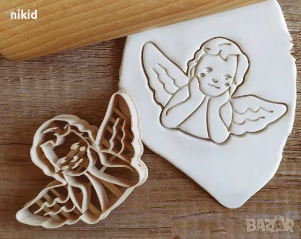 Ангел подпрян на ръце пластмасов резец форма фондан тесто бисквитки
