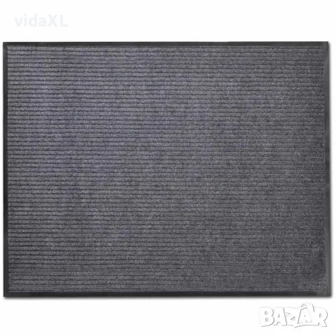 vidaXL Изтривалка за врата, сива, 90 x 150 см, PVC
