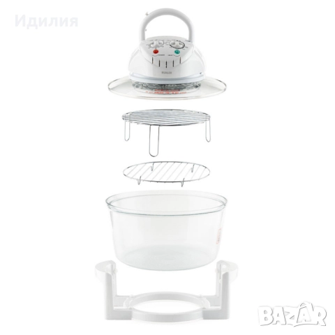 Комбинирана 2в1 халогенна фурна и еър фрайър MFC-1200,1400W,12 л., снимка 3 - Печки, фурни - 51694400