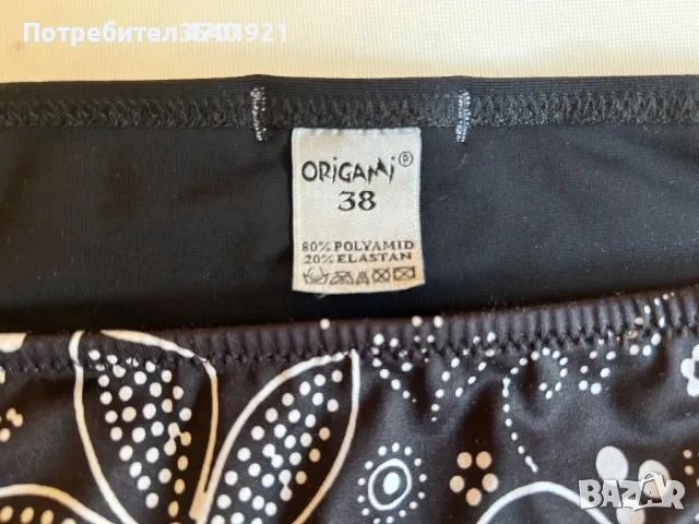 Черно долнище на бански с цветя, снимка 4 - Бански костюми - 53216023