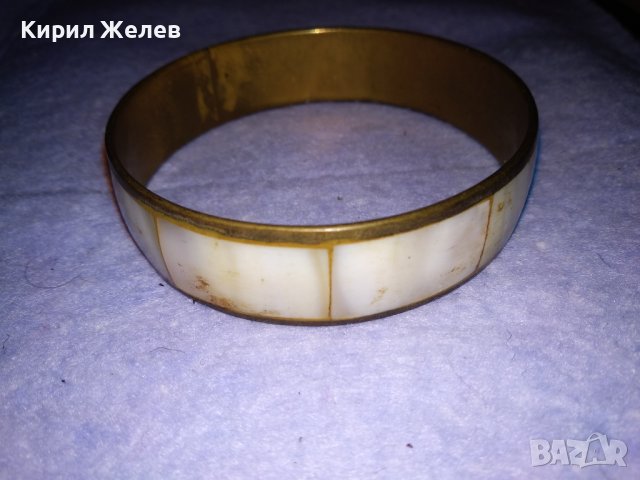 СТАРА СЕДЕФЕНА БРОНЗОВА ОРИЕНТАЛСКА РЕТРО ГРИВНА РЪЧНА МАЙСТОРСКА ИЗРАБОТКА 2210, снимка 3 - Антикварни и старинни предмети - 41202220