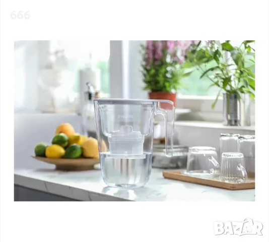 Филтърна кана Philips, 3,0 л, бяло-прозрачна, 1 филтър включен, снимка 5 - Други стоки за дома - 56156001