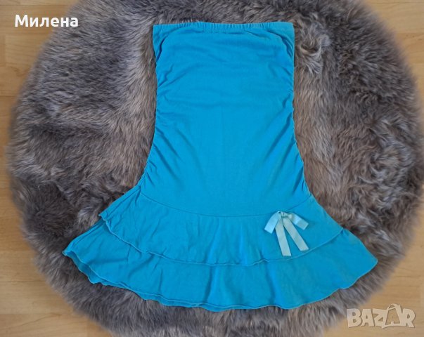 Къса синя рокля Xs размер, снимка 1 - Рокли - 41021037
