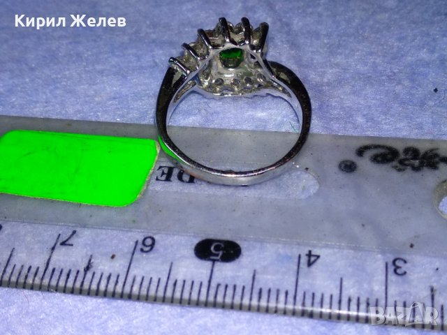 ПРЕКРАСЕН СКЪПОЦЕНЕН ПОСРЕБРЕН МЕДЕН АР НУВО ПРЪСТЕН с ЮВЕЛИРНО ФАСЕТИРАН ПЕРИДОТ и ЦИРКОНИ 37382, снимка 10 - Пръстени - 40689868