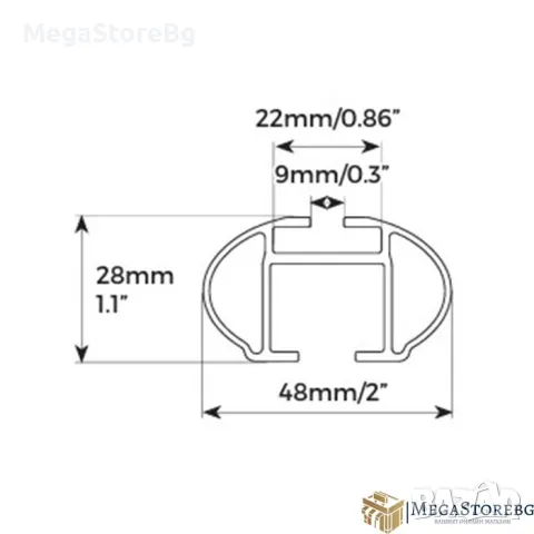 Напречни греди MENABO Tiger Black XL 860, снимка 4 - Аксесоари и консумативи - 49347518