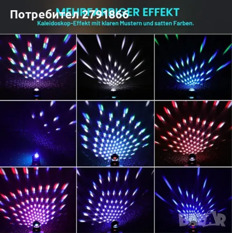 Движеща се двустранна глава d-mx512 LED сценична светлина 30W DJ диско парти светлина с RGBW, нова, снимка 4 - Други - 56243155
