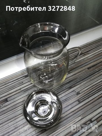 Стъклена каничка със стъклен капак - 500мл, снимка 5 - Прибори за хранене, готвене и сервиране - 44278946