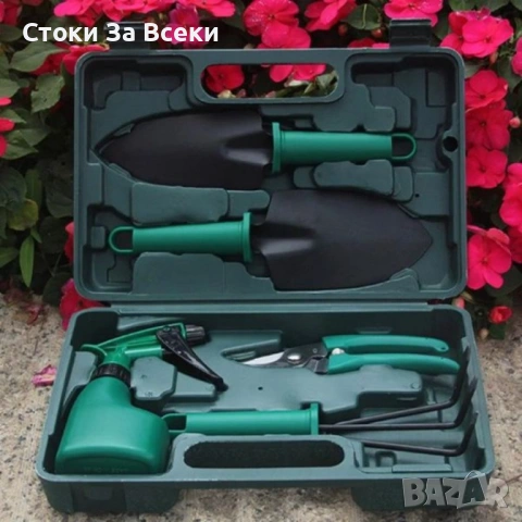 Комплект градински инструменти 5 в 1 с куфар, снимка 5 - Градински инструменти - 53776621