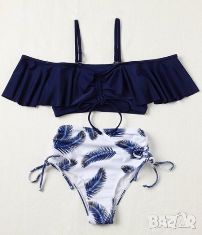 Бански костюм от две части, с висока талия