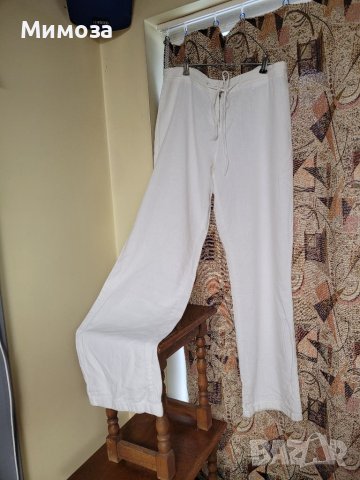 Бял ЛЕНЕН панталон- 40/42  размер, снимка 11 - Панталони - 40933989