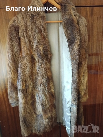 Дамско ожено палто с косъм, снимка 3 - Палта, манта - 52556604