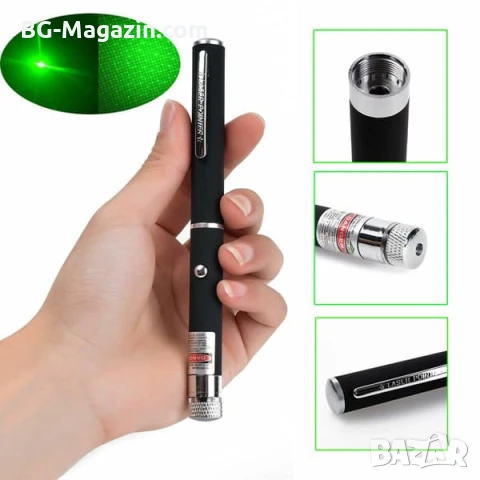 Мощен зелен лазер пойнтер показалка на батерии за котки кучета презентации играчка с приставка деца, снимка 3 - Друга електроника - 51040804