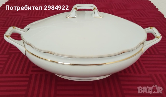 АНТИЧНА БЯЛА КЕРАМИЧНА СУПНИЦА ЗА СУПА В СТИЛ АРТ ДЕКО, JAHRE Kehscherser, Бавария, Германия, снимка 5 - Антикварни и старинни предмети - 53441853