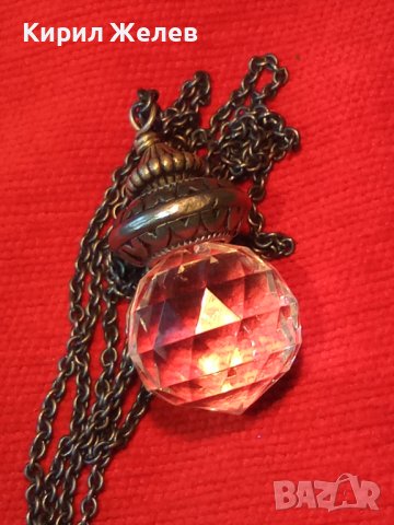 МНОГО ЕФЕКТНА ВИНТИДЖ АРТ ВИСУЛКА РЕТРО ВИНТИДЖ СТИЛ ФАСЕТИРАН КРИСТАЛЕН МЕДАЛЬОН 27901, снимка 6 - Колиета, медальони, синджири - 37096606