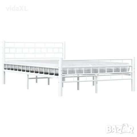 vidaXL Рамка за легло, бяла, метал, 140x200 cм, снимка 3 - Спални и легла - 56146497