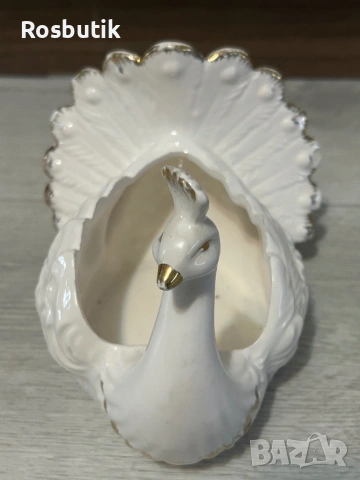 Стара порцеланова кашпа лебед , снимка 6 - Колекции - 53415123