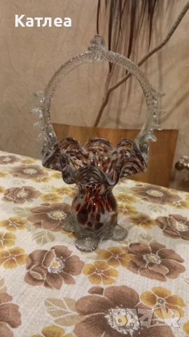 Стъклена кошница, снимка 5 - Декорация за дома - 53638833