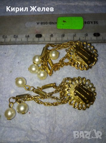 СТАРИ АЖУРНИ ЕФЕКТНИ ПОЗЛАТЕНИ ВИНТИДЖ - АРТ ОБЕЦИ 38460, снимка 2 - Обеци - 42055878