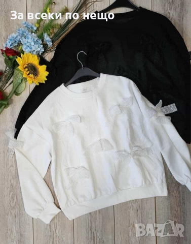 Дамска Блуза С Дълъг Ръкав С Декорация От Панделки Код I_154