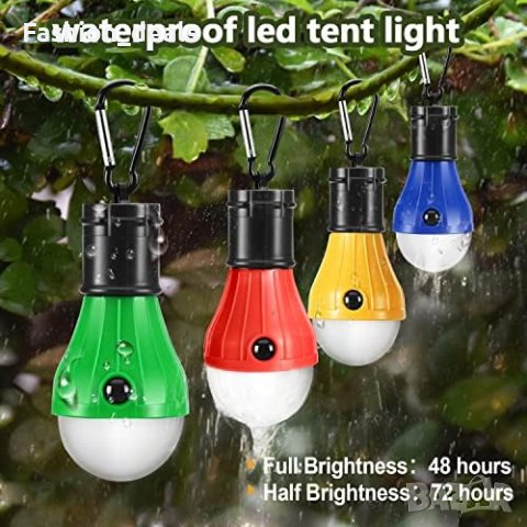 Нови 5 броя LED Къмпинг светлини лампи 4 светлинни режима Къмпинг Туризъм, снимка 2 - Лед осветление - 41802279