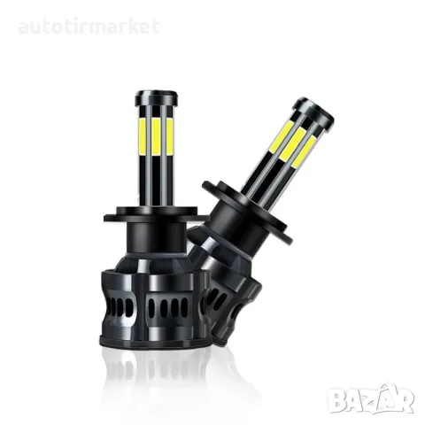 300W крушки за фар 8LED H4 6000K 12V – T206-H4, снимка 2 - Аксесоари и консумативи - 56054204