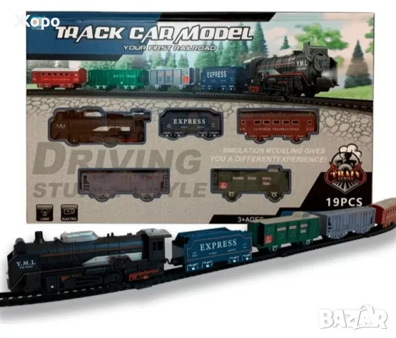 ЕЛЕКТРИЧЕСКИ ДЕТСКИ ЕКСПРЕС ТОВАРЕН ВЛАК-19 С ЗВУК И СВЕТЛИНА 20076