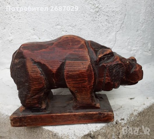 Дървен хипопотам  15 х 9 см, снимка 2 - Статуетки - 34282931