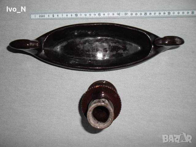 Лот керамика: свещник +купичка., снимка 3 - Декорация за дома - 41457546