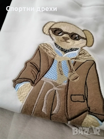 Много сладки дамски блузи с бродерия Мече в 3 цвята, снимка 6 - Блузи с дълъг ръкав и пуловери - 52322030