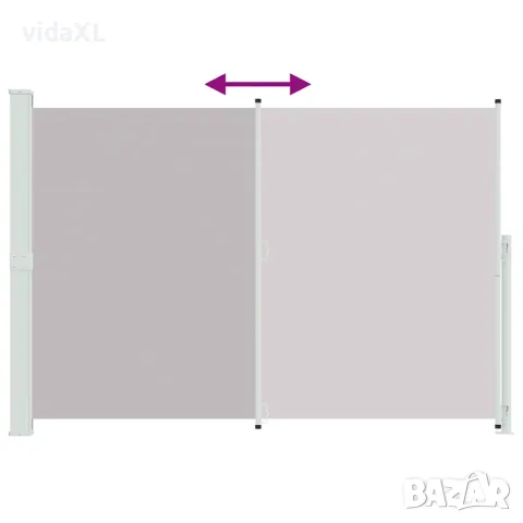 vidaXL Прибираща се дворна странична тента, 200x314 см, сива, снимка 7 - Огради и мрежи - 56146629